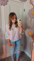 PRE-ORDER: Oversized Blue & Pink Striped Shirt