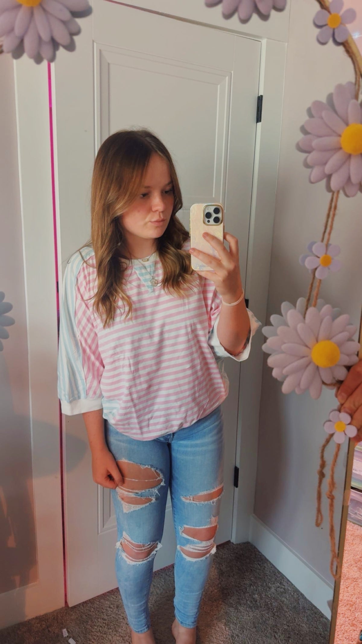 PRE-ORDER: Oversized Blue & Pink Striped Shirt