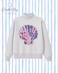 PRE-ORDER: Sequin Seashell Mock Neck Sweatshirt