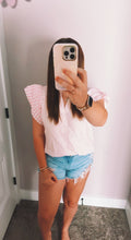 PRE-ORDER Striped V-Neck Flutter Sleeve Blouse