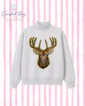 PRE-ORDER: Sequin Buck Mock Neck Sweatshirt