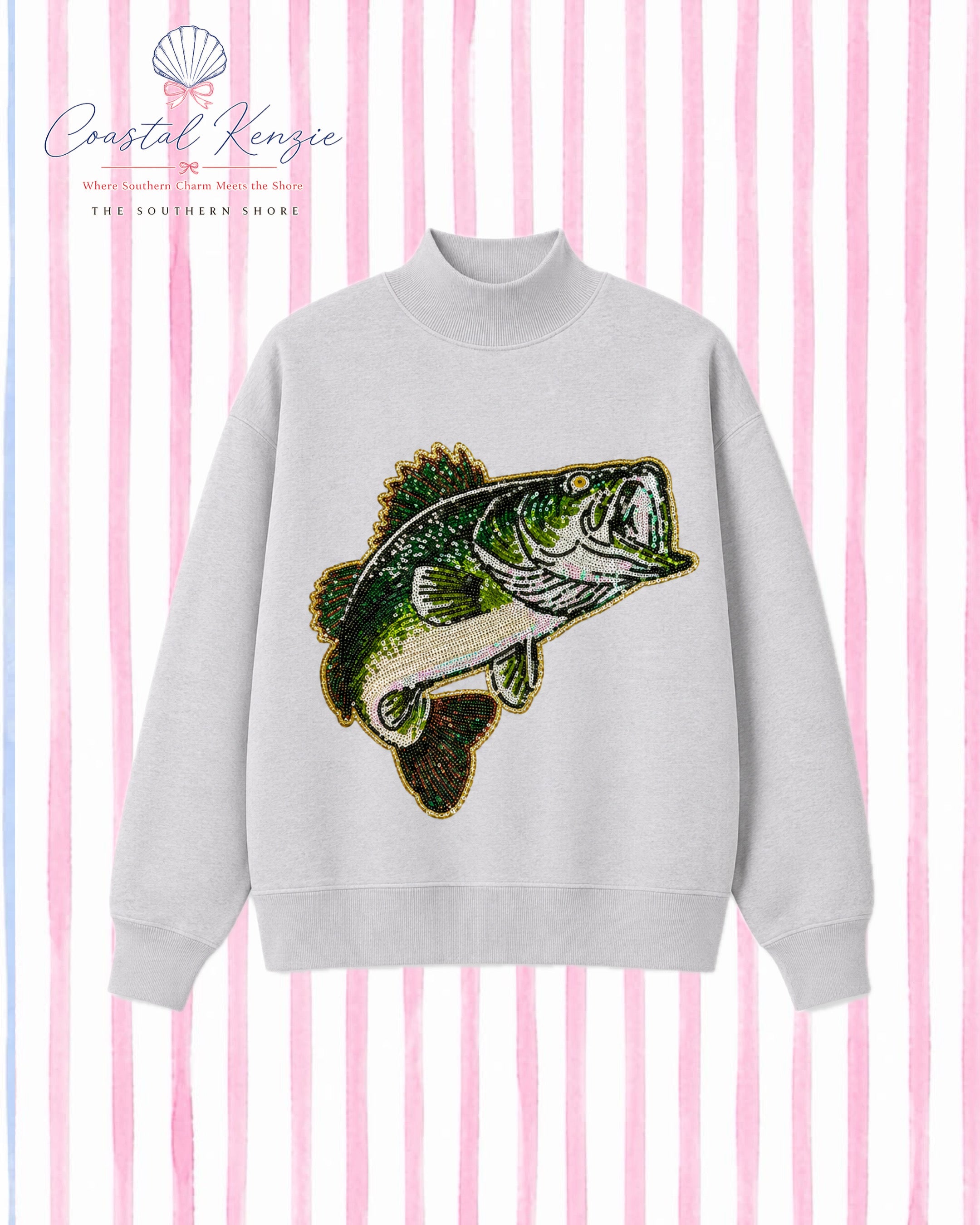 PRE-ORDER: Sequin Bass Mock Neck Sweatshirt
