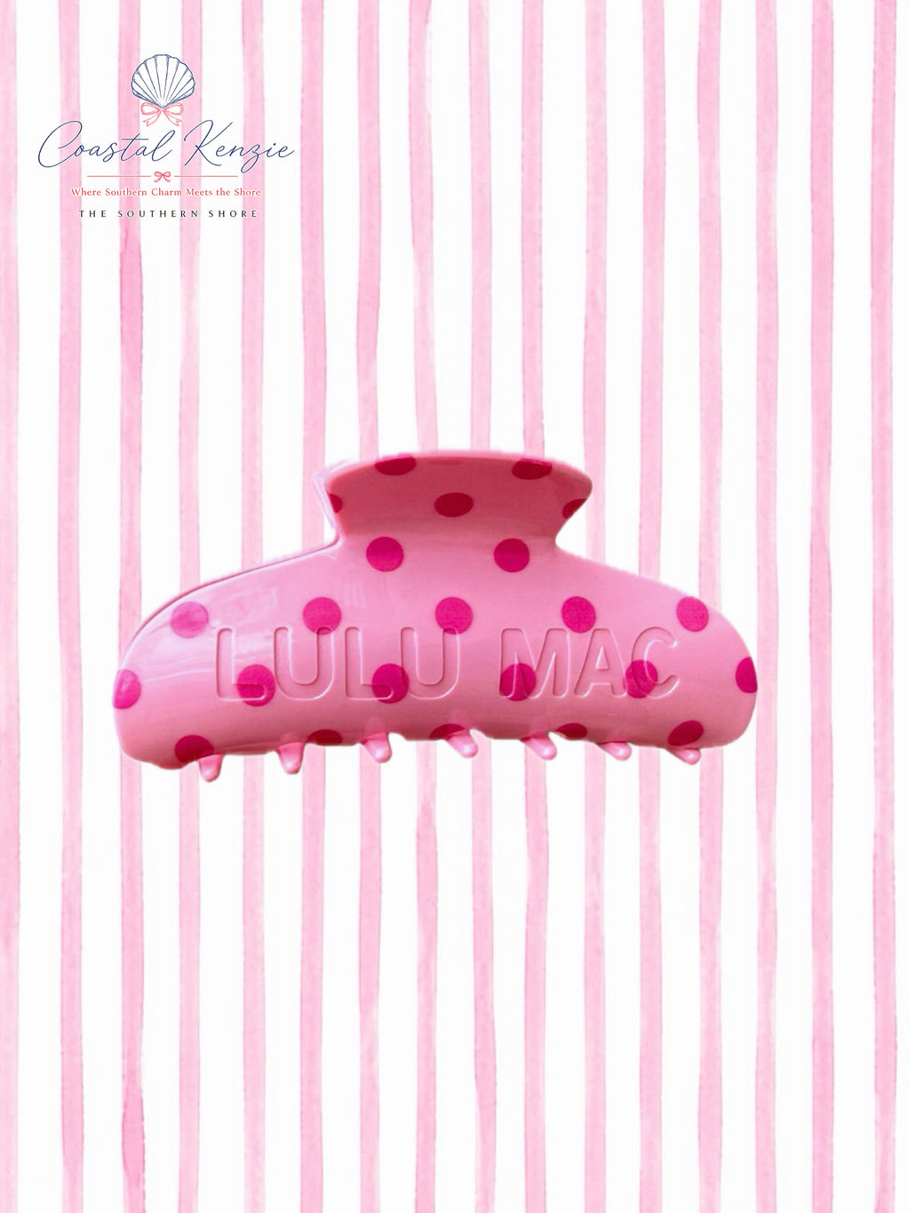 Lulu Mac Hair Clip Pink Polka Dot
