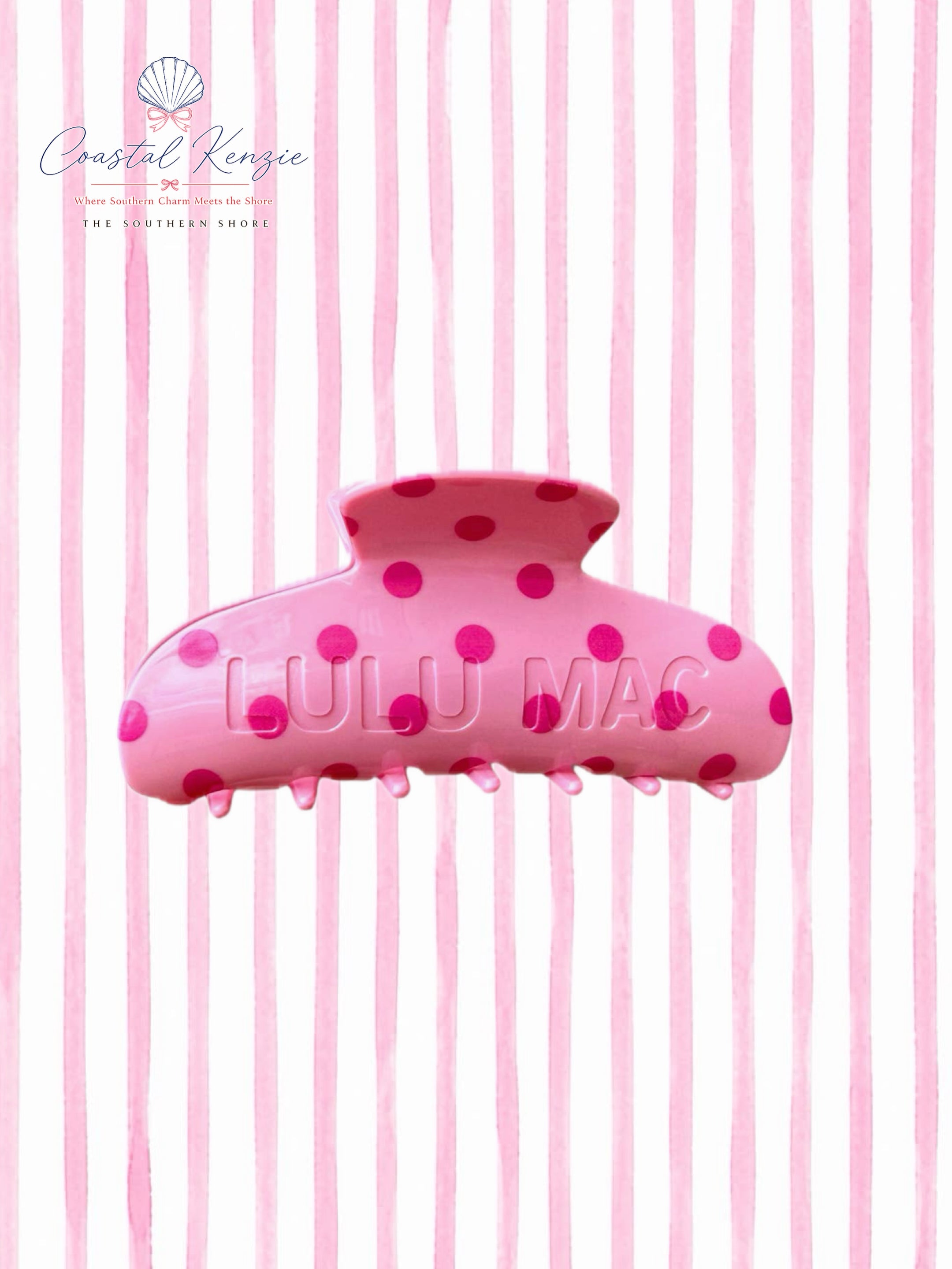 Lulu Mac Hair Clip Pink Polka Dot